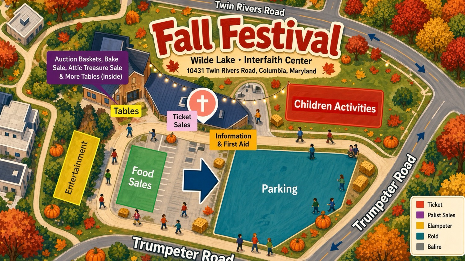 Outdoor map of the fall festival grounds